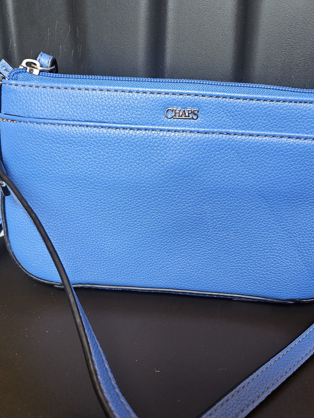 Chaps Electric Blue Pebbled Crossbody Bag